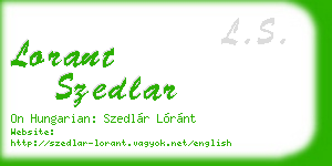 lorant szedlar business card